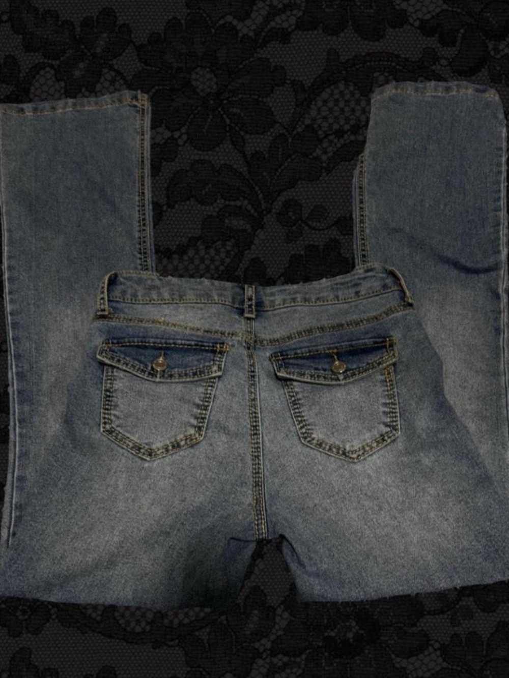 Classic Women's Blue Denim Jeans - Back Pocket Detail